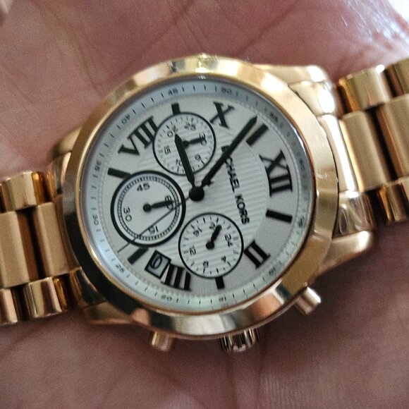 Michael Kors Girls Wristwatch Cooper Chronograph Rose Gold-Tone Date Calendar - Picture 3 of 15